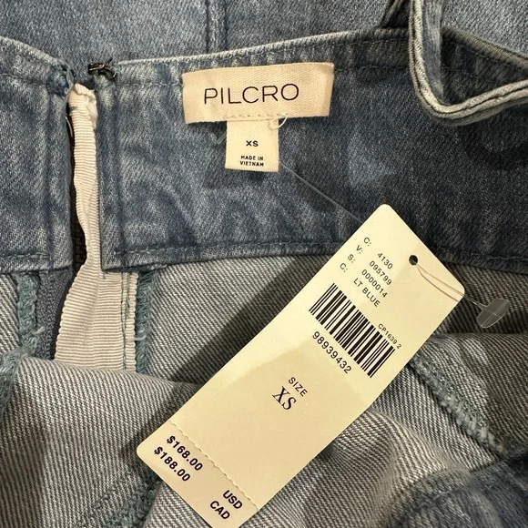 NWT Anthropologie Pilcro Square-Neck Seamed Chambray Midi Dress XS‎ - Picture 9 of 11